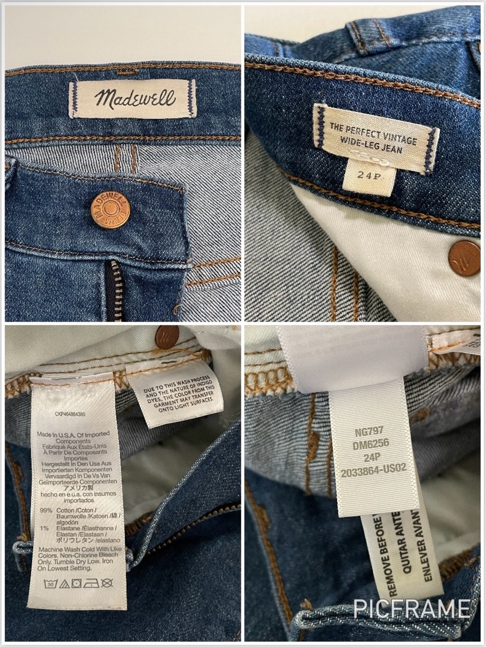 Madewell Petite Perfect Vintage Wide Leg Jean High Waist Fairdale Wash 24P - Picture 15 of 15